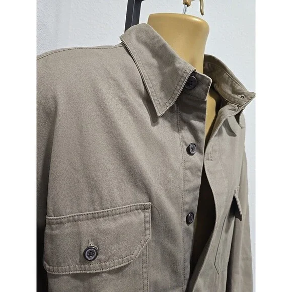 Chaps Ralph Lauren Canvas Chore Jacket Barn Coat Beige 3XT Plaid Flannel Lined